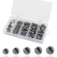 250/150pcs Split Shot Fishing Sinkers With Open Mouth Design For Freshwater And Saltwater Fishing - High-Performance Fishing Weights With Secure Clip Attachment For Improved Casting Accuracy And Tackle Efficiency - Sliver - View 1