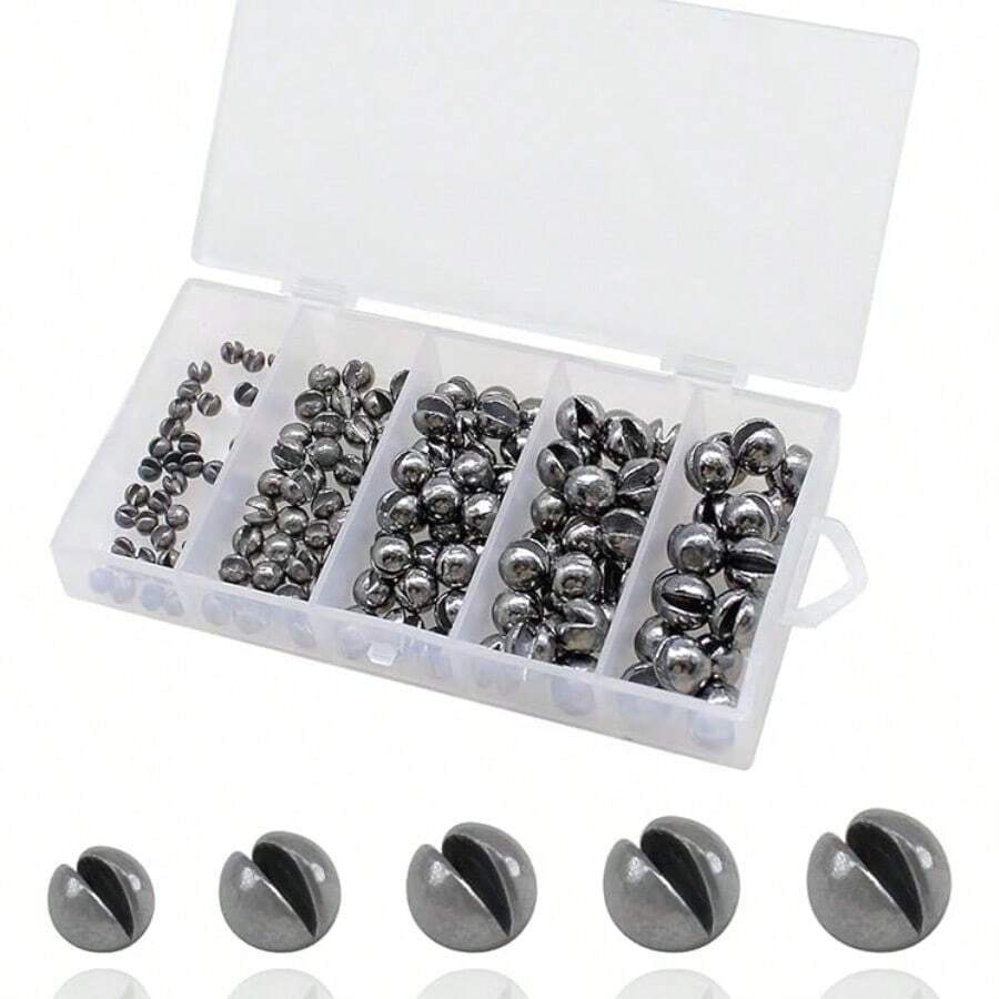 250/150pcs Split Shot Fishing Sinkers With Open Mouth Design For Freshwater And Saltwater Fishing - High-Performance Fishing Weights With Secure Clip Attachment For Improved Casting Accuracy And Tackle Efficiency - Sliver - View 1