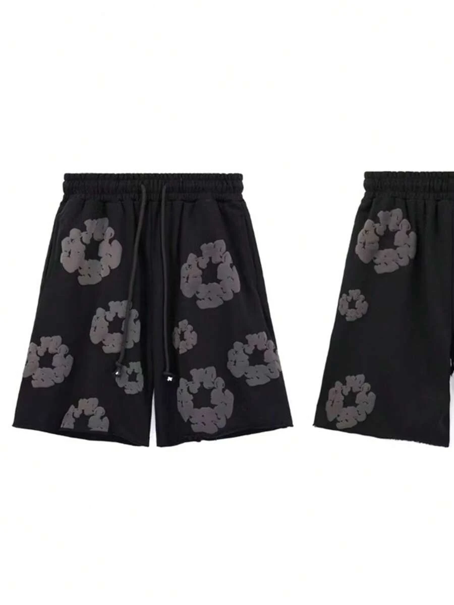 Foam Donut Printed Kapok Short-Sleeved Casual T-Shirt Cover For Men WomenNew Style - 黑色 - 查看 1