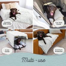 TFKI Best Friends By Sheri Calming Shag Dog Blanket Ultra Soft Faux Fur Pet Throw Anxiety-Relief Lightweight Warm Bed Cover For Dogs And Cats Machine Washable Frost Gray 40" X 50" - Sương giá - Xem 3