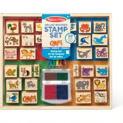 And Doug Deluxe Wooden Stamp Set Animals