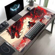 YUFZX Fashion Anime Warrior And Fiery Dragon Style Extended Mouse Pad, Large Gaming Desk Mat, Stylish Desk Decor And Protection Pad, Rubber Anti-Slip Edges, Multi-Sized, Perfect For Laptops, Desktop Gaming, Work, Home, Great Gift For Boys, Girls, Christmas And Halloween Gifts - Multicolor - View 3