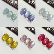 10ml Esmalte de uñas en gel con efecto de ojos de gato con brillo de mercurio y destellos, nueva fórmula de alta densidad con explosión de destello, blanco porcelánico para uñas de arte de ojos de gato. Suministros para uñas en rojo, amarillo, blanco y navideño