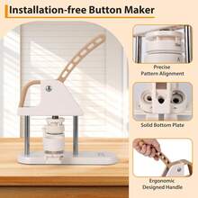 Button Maker, 25+32+58 Mm Button Maker, Badge Punch Set With 300 High-Quality Free Button Parts, Badge Maker DIY Gifts Pin Maker With Shapes & Round Paper Cutter For People - trắng - Xem 4