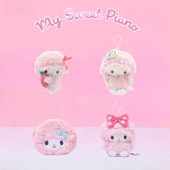  Kawaii Sanrio My Sweet Piano Plush Keychains – Cute Pink Bag Accessories For Women & Students, Perfect Collectible Toy And Holiday Gift For Birthday, Halloween, Thanksgiving, Christmas & Valentine's Day