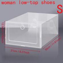 12 件透明可堆叠鞋盒可折叠塑料鞋子收纳整理器心形拉环适用于运动鞋所有鞋子节省空间的模块化架子衣柜壁橱入口卧室宿舍办公室家用堆叠成鞋架鞋柜