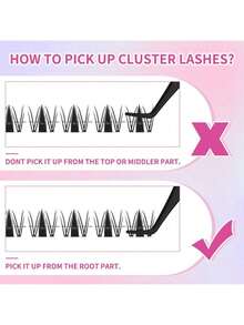 New Lashes Short Fairy Venus With Invisible Band Lashes Wispy Lash Clusters Individual Lashes 8-14MM Natural Lashes WaterProof For Girls Clusters DIY Cluster Eyelash Extensions For Beginners Long Lasting Manga Makeup Cosmetic Springtok - 短花草套裝 8-14mm(黑膠) - 查看 2