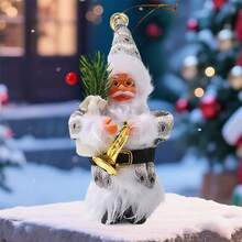 Adorno navideño de Papá Noel de 18 cm con regalos, colgante para árbol de Navidad, peluche de tela, decoración navideña, adornos navideños, Papá Noel, decoración colgante, alegría navideña, decoración festiva, multicolor, plástico, espíritu navideño - Multicolor - Ver 1