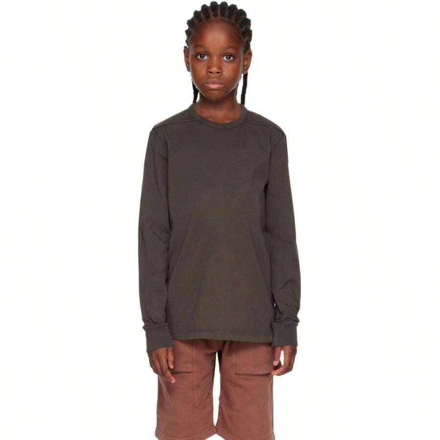 Rick Owens Big Kids Gray Concordians Level Long Sleeve T-Shirt |  | Teen Boys Sweatshirts - 預設 - 查看 1