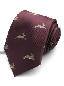 1pc Handmade Animal Print Unisex Necktie, Suitable For Casual, Streetwear, Business, Party, Wedding - Multicolor - View 8