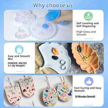 2000g/1000g/500g Polveri per colata in resina, kit di resina per colata rapida per principianti, smontaggio in 20~30 minuti, kit di polvere di gesso attivata dall'acqua per stampi in resina, per artigianato fai-da-te, modellismo, ceramica e decorazione per la casa, facile da mescolare e autolivellante. Adatto per anniversari, Natale, San Valentino, souvenir per tutte le stagioni.