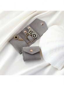 1 件装超细纤维仿首饰袋，多功能便携式首饰收纳袋，可收纳耳环、戒指和耳钉，是情人节、圣诞节和开学季的完美礼物