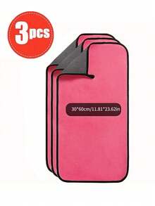 Cleaning Cloth,3pcs 30x30cm Pink Gray Car Wash Towel,Car Accessories,Multi-Functional,Cleaning Supplies - Pink - View 12