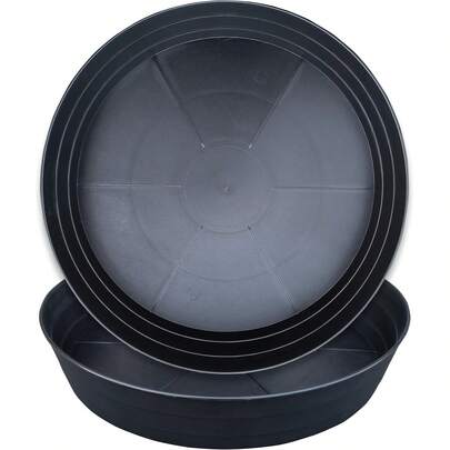 صواني نباتات بقطر 8 بوصة، عبوة 8 قطع، صواني بلاستيكية للأصص، صواني مياه عميقة إضافية للنباتات، وعاء استحمام للطيور، صواني ثقيلة للأصص الزهرية للاستخدام الداخلي والخارجي بدون ثقوب