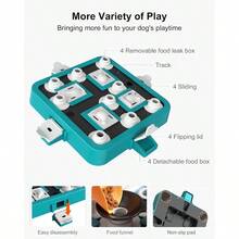 TFKI Dog Puzzle Toys Level 3 In 1 Interactive Dog Toys For Boredom Funny Feeding Toy For IQ Training Brain Stimulating Treat Dispenser Dog Toy For Large Medium Small Dogs - 藍色 - 查看 4