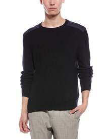 Bruno Magli Merino Wool Crewneck Sweater - Navy - 查看 2