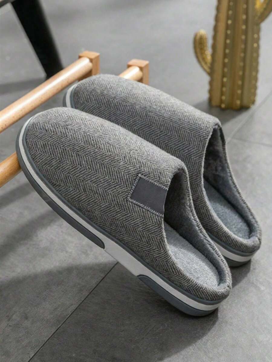 Pantuflas cálidas para hombres para uso en interiores en otoño e invierno, antideslizantes, resistentes al desgaste, pantuflas esponjosas para hombre en invierno [corre un tamaño pequeño], zapatillas de casa con suela gruesa y cálida para hombres y mujeres, pantuflas con forro de felpa adecuadas para otoño/invierno