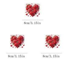 1pc/2pcs/3pcs Valentine's Day Heart Flower Iron-On Stickers, Heat Transfer Printing Suitable For DIY Pillow, T-Shirt, Clothing, Canvas Bag, Hoodie, Backpack, Jeans - Multicolor - View 4