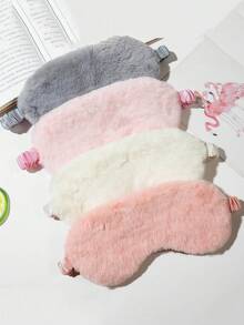 1pc Plush, Warm, Comfortable, And Light-Blocking Sleep Mask. Soft Plush Eye Mask - Eye Patch - Nap Health Eye Mask - Silk Plush Sleep Eye Mask - Comfortable Eye Mask - Colorful Satin Nighttime Light-Blocking Eye Mask - A Small Gift Or Surprise For A Friend. - Multicolor - View 7