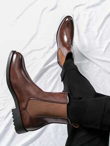 Botas Chelsea Retrô Masculinas, Botas de Motocicleta Clássicas, Marrom