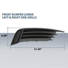 Front Bumper Lower Left & Right Side Grills For A3 S3 2013 2014-2017 1Pair - Black - View 3