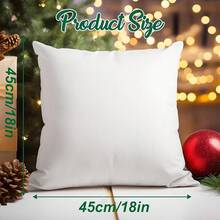 Juego de 2 Fundas de Almohada Navideñas, Tamaño 45x45cm, Decoracion Navidad con Diseño de Árbol de Navidad, Fundas para Cojines de Sala/Sofá/Dormitorio/Auto, Decoración de Hogar Navideña - Blanco - Ver 3