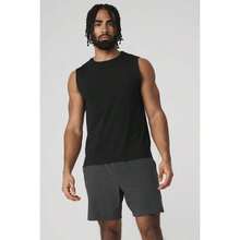 Alo Yoga Idol Performance Tank - White |  | Pilates Set - Black - View 1