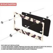 1 Bat Pattern License Plate Frame, Unique Car Accessory With 2-Hole Mounting, Fun And Stylish Front License Plate Holder For Cars, Size: 12x6 Inches - 1pc - View 3