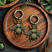 2pcs Honey Boot Charms, Zinc Alloy Gothic Shoe Accessories, DIY Shoe & Bag Keychain Decor With Animal Texture, Wings, Insect Details, Shoe Decoration - Gold - View 7
