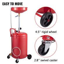 Tanque de drenaje de aceite residual , drenaje de aceite portátil de 20 galones, drenaje operado por aire, cambio de aceite, contenedor de drenaje de aceite, drenaje de transferencia de combustible líquido, altura ajustable del embudo, con válvula reguladora de presión - con válvula reguladora de presión - Ver 6