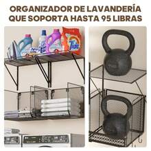 BAIRUI 2-Pack Laundry Storage Organizer with Drying Rack for Clothes Wall-Mounted Laundry Shelf Unit for Laundry Room Organization and Space Saving Storage Solution in Bathroom or Utility Area - como en la foto - Ver 7