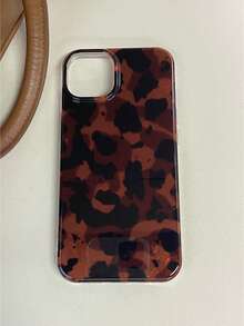 Vintage Black Brown Tortoiseshell Foil Texture Phone Case Compatible With IPhone 16 Pro Max, Apple 15, Soft Cover For 14 New, 12 Pro, 13 Pro Max, Anti-Fall Protective Cover For Women. The Color May Vary Slightly Under Different Display Angles. Waterproof Shockproof Scratch Resistant