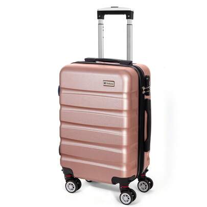 Todeco Travel Suitcases, Travel Trolley, Rigid And Lightweight ABS And PC Cabin Suitcase With Telescopic Handle, 4 Double Wheels, 56 X 36 X 22 Cm, Durable, Travel Luggage
