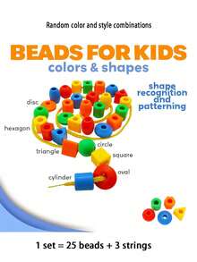 170 piezas Juego de cuentas de plástico, formas divertidas, promueve el desarrollo de habilidades motoras finas - Juguetes de cuentas, números, habilidades de actividad, educativo, kit DIY, adecuado como regalo de Navidad y cumpleaños - Multicolor - Ver 4