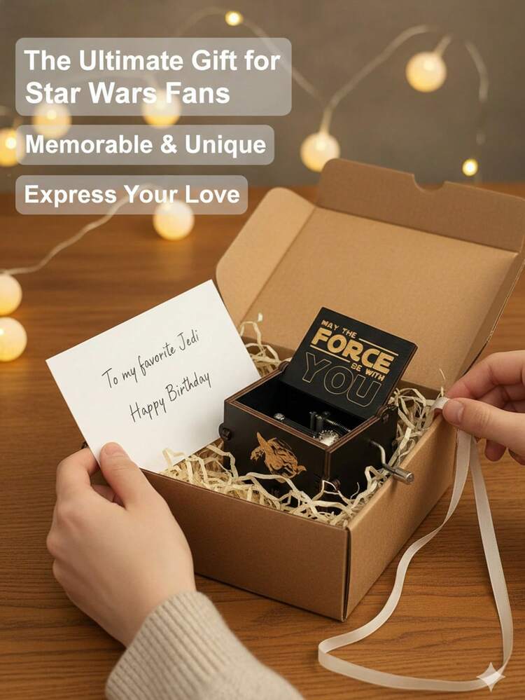 StarWars 星球大战木制手工雕刻音乐盒，木制武士雕刻，彩绘音乐盒，儿童节礼物，动漫周边，粉丝纪念礼物，送给女儿，儿子，朋友，同学的礼物，生日礼物，精美礼品，家居装饰，房间装饰，派对装饰，小挂件礼物，音乐盒，万圣节，圣诞节礼物 - 彩色 - 查看 4