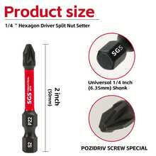 Set de 15 piezas de brocas de destornillador cruzado PZ2 de acero S2 de 2"-50mm, juego de brocas de destornillador de impacto con elegante caja de almacenamiento, kit industrial de brocas de destornillador - Multicolor - Ver 4