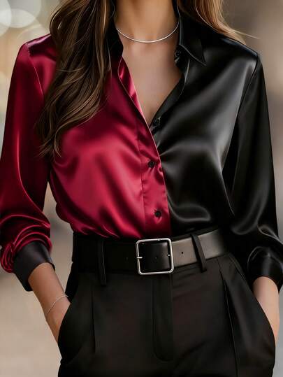 Women's Elegant Formal Off-Shoulder Long Sleeve Fitted Blouse, Ladies Button-Up Shirt, Basic Shirt Top, Women's Business Casual Wear, Ladies Outdoor Tops, Teacher Shirt, Back To School Shirt, School Uniform, Autumn Women's Clothing, All Season Blouse