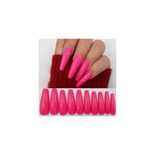 100pc Colored Coffin Press On Nails Long Ballerina False Fake Nail Tips Rose Red Full Cover Manicure Design Acrylic Nails For Women Teen FFgirls (Rose Red){Inchcolor_nameinch:InchRoseRedinch} - 玫瑰紅色 - 查看 1