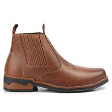 botina masculina estilo texana country rodeio toda forrada confortável de ótima qualidade - Coral - Visão 10