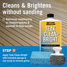 Teak Cleaner And Sealer Kit, Includes Brightener, For Wood Restoration, Outdoor Furniture, Boats, Indoor Furniture, Shower Stools, Cleans, Restores, Seals Stains - Tan - View 5