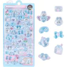 3D Cute Stickers Cartoon Blue Rabbit Puff Stickers Kawaii Puffy 3D Reusable Tiny Patch Scrapbooks Planner Journals Laptops Phone Case Decoration - Blue Rabbit - 查看 1
