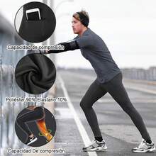 Pantalones de Compresión para Hombre, Licra Deportiva Larga Interior, Mallas Ajustadas para Hombre, Elásticas para Hacer Ejercicio, Atléticas, Frescas, Secas para Hacer Ejercicio, Gimnasio - Gris Oscuro - Ver 3