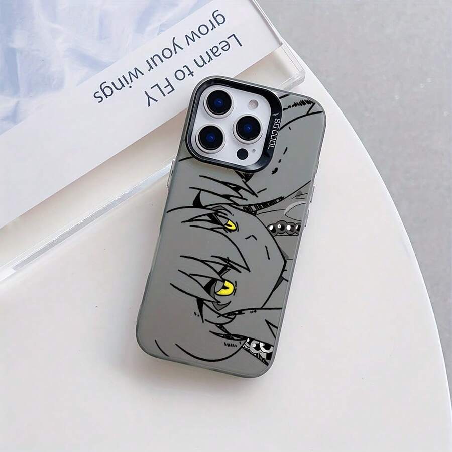 Funda de teléfono para chicos de anime popular, adecuada para 16, 15, 14, 13, 12, 11 Pro, X, XR, XS, 8, Plus, con funda trasera anti-caída y opaca.17  17promax - Negro - Ver 1