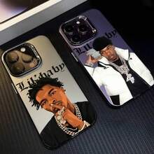Funda/cubierta de teléfono a prueba de golpes con láser aurora multicolor compatible con 17 16 15 14 13 12 11 Plus Pro Max del rapero musical L-Lil Baby - z2 - Ver 3