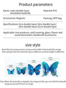 12pcs/Set PVC Butterfly Sticker, Modern 3D Room Decorating Creative Butterfly Sticker For Home, Stickers, Wall Decal, Vinyl Decal For Home Decorations, Spring Decoration Items Refresh Your Home, Rama Decoration Stickers School Decor School Surprise Dormitory Decor Back To School School Supplies - Nhiều màu - Xem 4