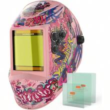 Large View Auto Darkening Welding Helmet, 1111 True Color Powered Hood With 4 Sensors, Wide Shade 35 - 99 - 13 TIG MIG CUT And GRIND - LYG-M800H-PK - 查看 1