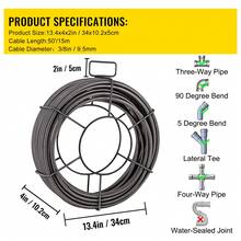 Drain Cleaning Cable 75 Feet X 1/2 Inch Solid Core Cable Sewer Cable Drain Auger Cable Cleaner Snake Clog Pipe Drain Cleaning Cable Sewer Drain Auger Snake Pipe - 75 英尺 x 1/2 英寸 - 查看 7