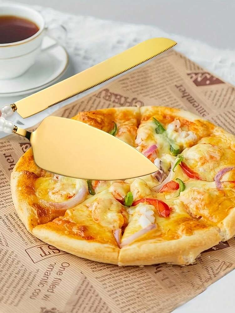 1件套优雅不锈钢蛋糕铲刀，珍珠陶瓷手柄，多功能烘焙披萨铲糕点刮刀，适用于婚礼、生日、派对等场合的蛋糕刀——也是圣诞节、万圣节、感恩节、情人节、毕业典礼等场合的理想厨房用具。 - 彩色 - 查看 6