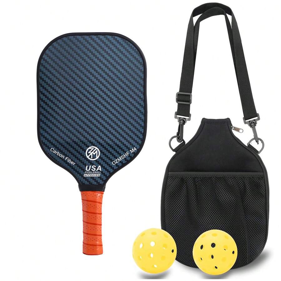 New UpgradeTechnology 16MM Carbon Fiber Pickle Ball Paddle Thermoformed Carbon Pickleball Paddle - Black - View 1