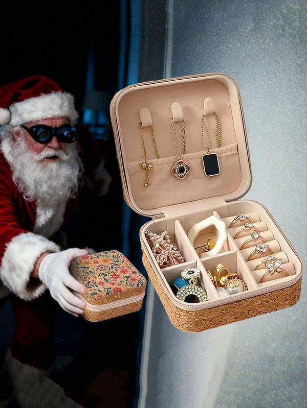 1 pezzo Organizer per gioielli, Custodia portatile per orecchini, collane e anelli, Design elegante e compatto per il viaggio